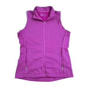 Nike Golf Vest Women's Medium Pink Fuschia Tour Performance Zip Fleece Jacket